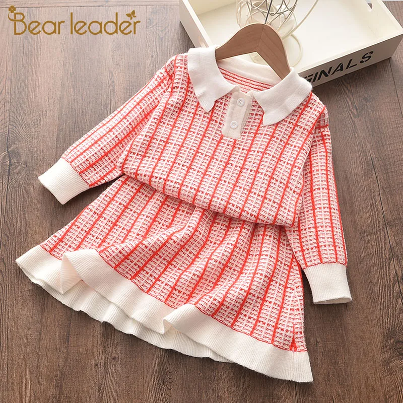 

Bear Leader Kids Girls Long Sleeve Kids Sweaters Fashion Kids Wear Knitted Dress Baby Girls Clothing Suit for Children Baby Girl