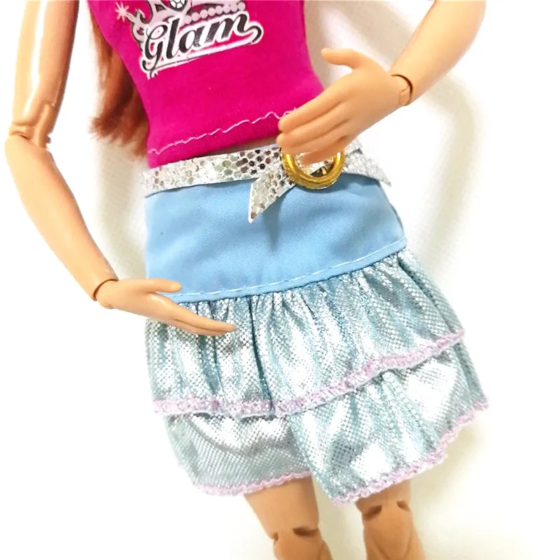 

Handmade Outfit Set Clothes for Barbie BJD Doll Tank Top Short Dress Accessories Play House Dressing Up Kids Toys