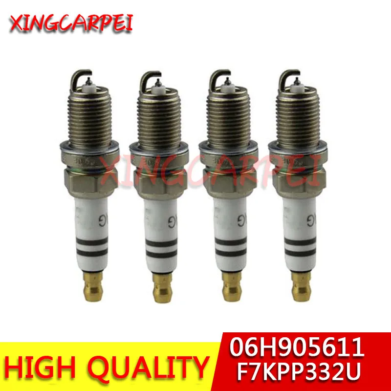 Новый 06H905611 F7KPP332U 4 шт. Iridium Power Свеча зажигания для Audi A3 A4 A6 Q3 TT Allroad 2.0L|Свечи и