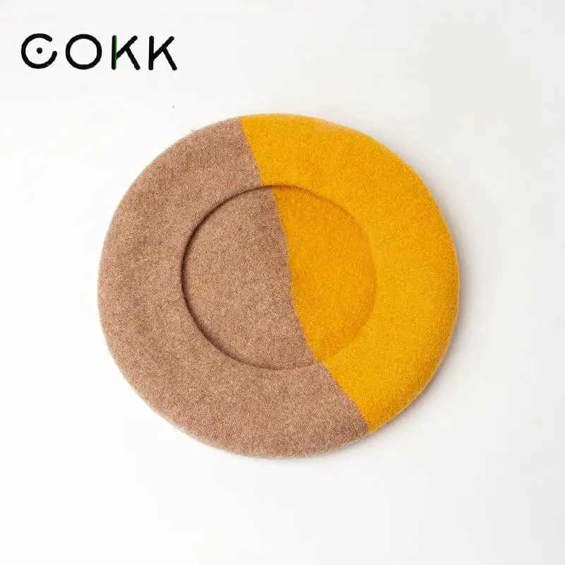 Новинка 2020 Модный берет COKK из 90% шерсти женская шапка художника плотная теплая