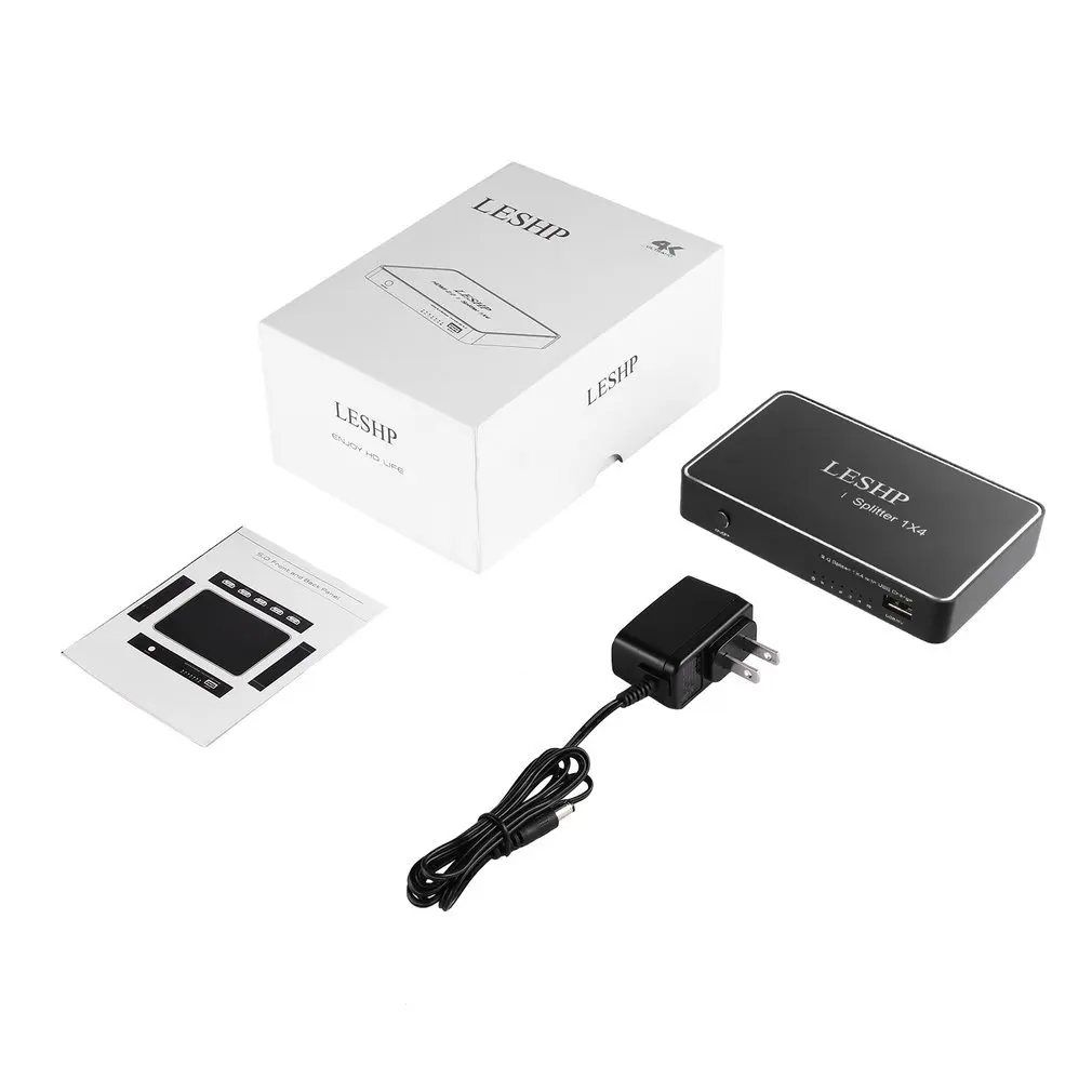 

LESHP 1 порт HDMI вход 4 порта HDMI выход HDMI 2,0 Разделитель с портом USB-зарядки 1080P 3D совместимый HDMI 2,0 HDCP 2,2