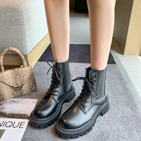 thick soled boots muffin short boots british knight boots lace up socks womens boots new 2021 spring and autumn