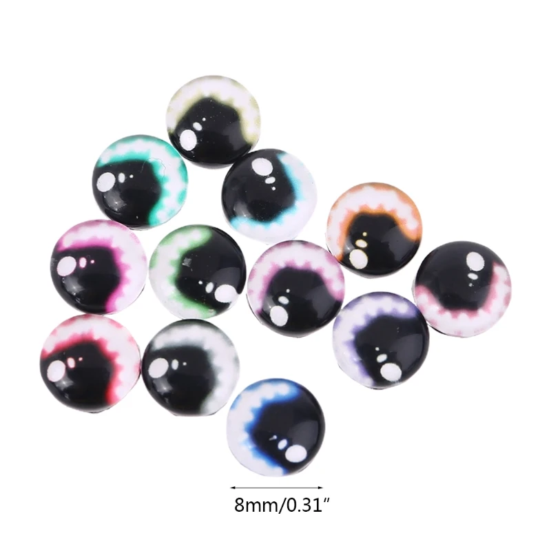 

20pcs 8/12/18mm Glass Doll Eyes DIY Crafts Eyeballs for Dinosaur Animal Eye