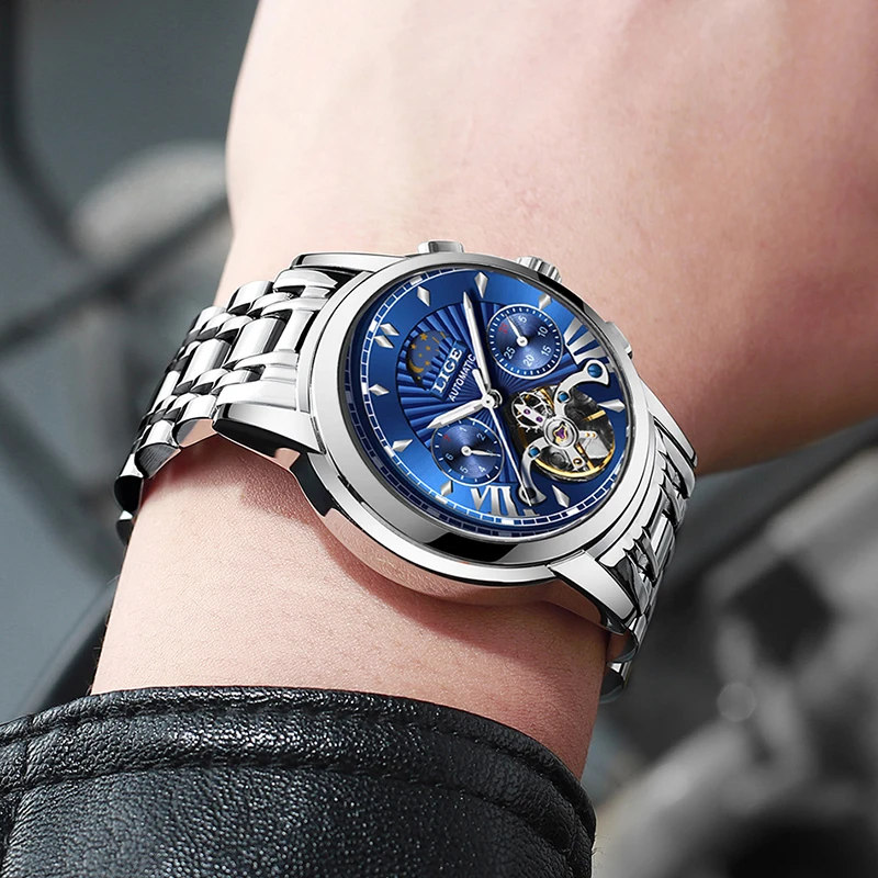 Montre Homme 2019 LIGE мужские s часы Топ люксовый бренд мода Tourbillon автоматические