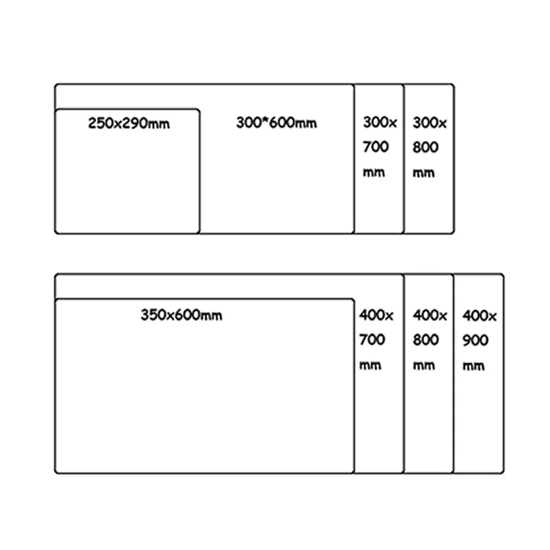 Черный коврик для мыши в клетку игровой XXL Настольный компьютерный подходит