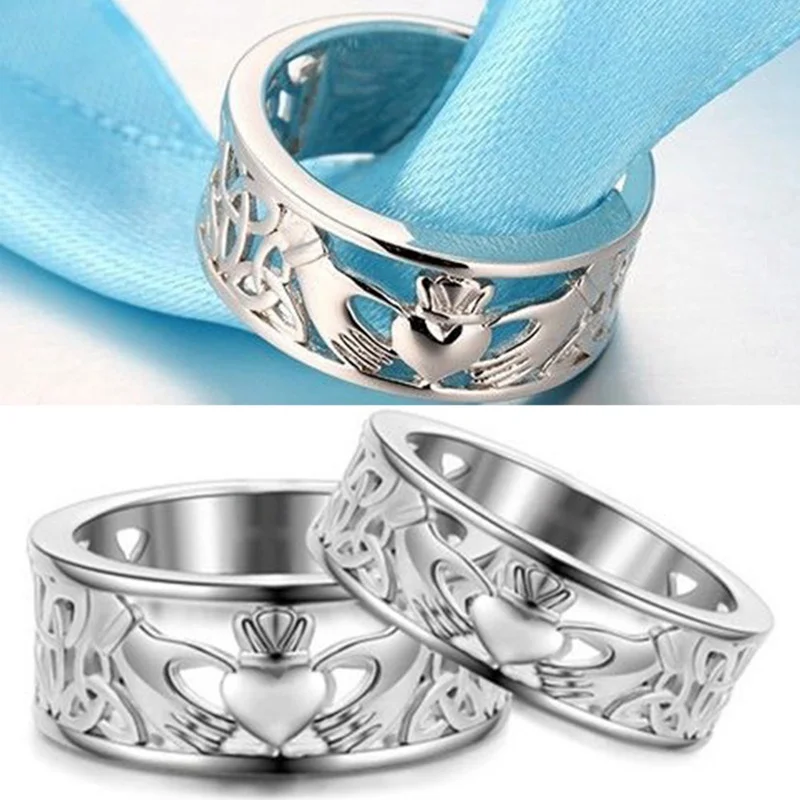 Ирландское кольцо забота сердце навсегда обручальное Size6-10 из нержавеющей стали