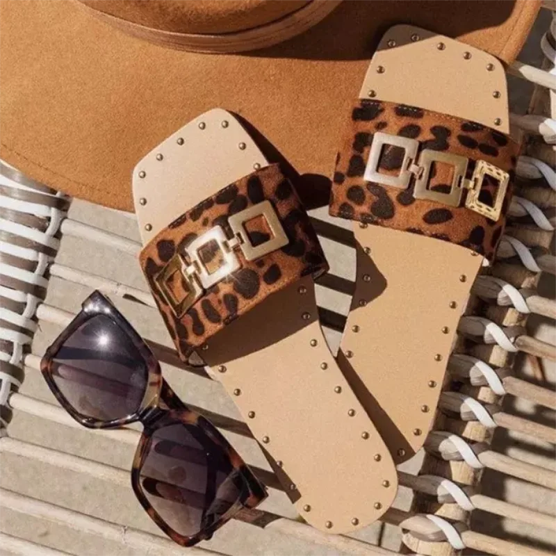 

Women's PU Multicolor Open Toe Flat Low Heel Sliding Casual Sandals Classic Fashion Trend Daily Light Spring Summer Autumn KA129