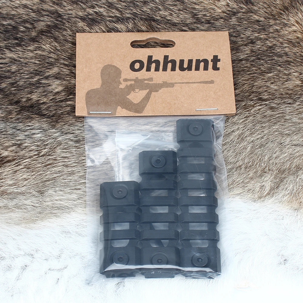 

ohhunt Lightweight 3 Slot 5 Slot 7 Slot Picatinny Weaver Rail Section for Keymod Handguard Mount Pack of 3 Aluminum