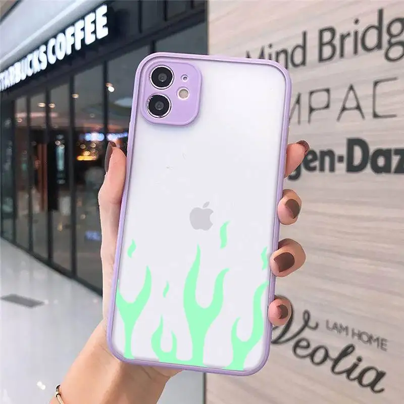 

Flame fire pattern Phone Cases matte transparent For iphone 7 8 11 12 plus mini x xs xr pro max cover