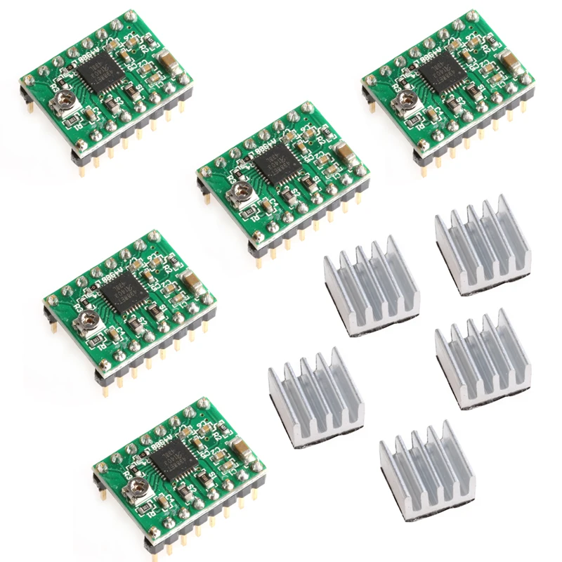 2020 новый 5 шт. A4988 StepStick Pololu шаговый драйвер модуль + радиатор для RepRap 3D Ramps|Драйвер
