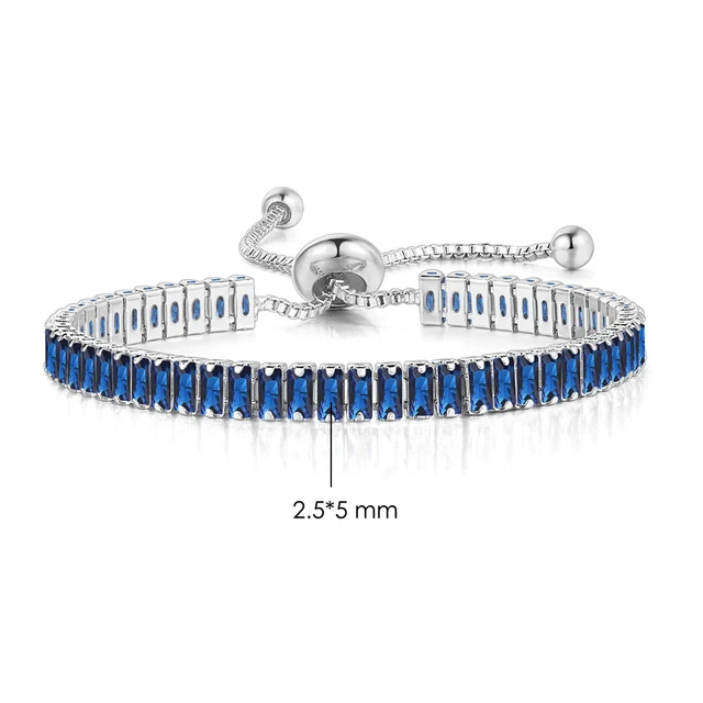 Регулируемый сверк��ющий Теннисный браслет с бриллиантами для женщин,роскошные прямоугольные циркониевые золотистые браслеты для девочек,подарочные украшения DZH009
