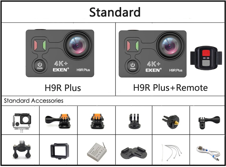 Оригинальная Экшн-камера eken H9R Plus Ultra HD 4K A12 4 k/30fps 1080 p/60fps для Panasonic 34112 14MP go Водонепроницаемая wifi Спортивная камера