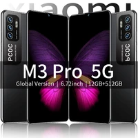 black pcoc m3 pro 6 72 inch 4g 5g smartphone hd full screen 12512gb mtk6889 6800mah 10 0 core android unlocked cell phone new