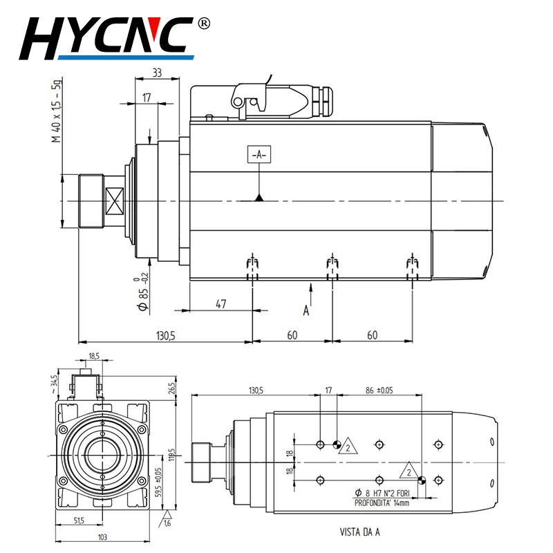 Высокомощный Электродвигатель с воздушным охлаждением для фрезерного станка