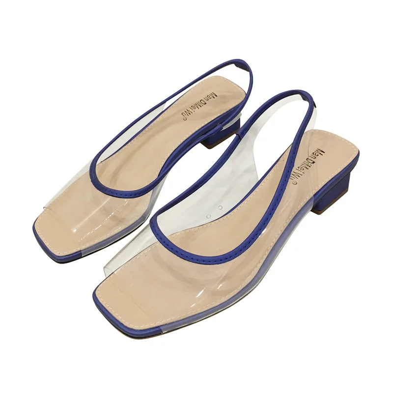 

Female Sandal Comfort Shoes for Women Open Toe Strappy Heels Med Girls Peep Medium 2021 Low Beige Fashion Plastic Spring Elasti