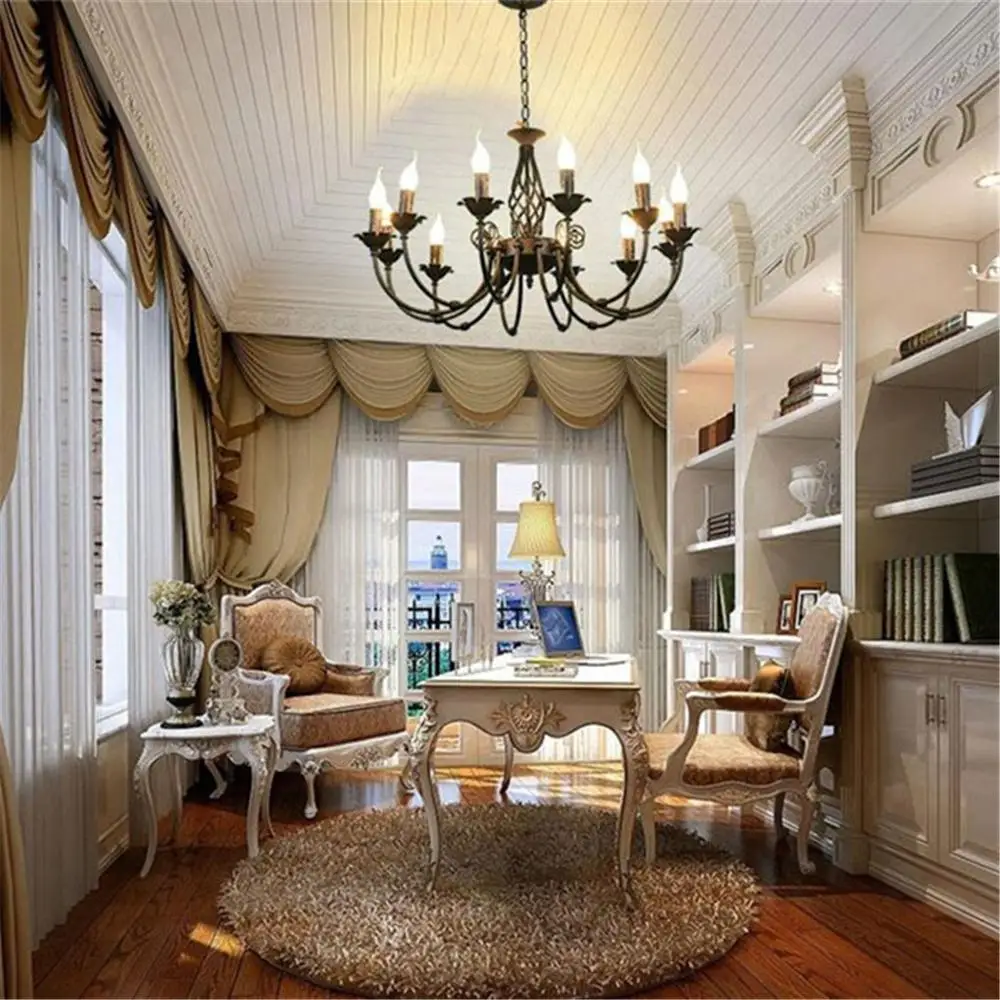 Европейская фотолюстра металлическая Подвесная лампа для спальни гостиной