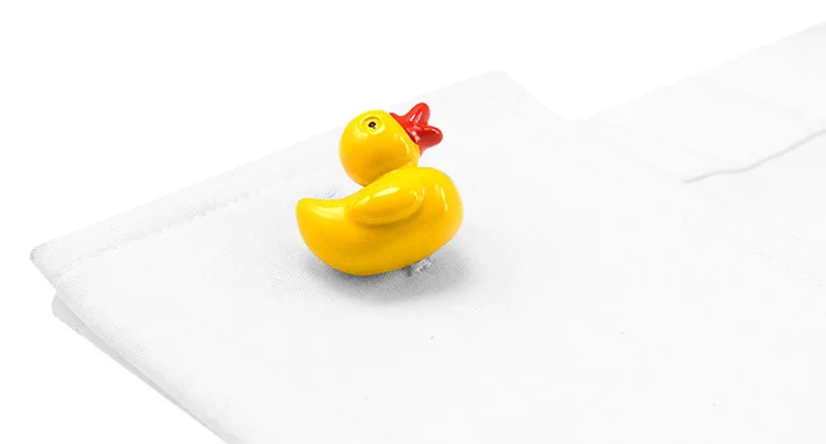 Kemstone Милая желтая утка дизайн серебряный цвет запонки модные подарки