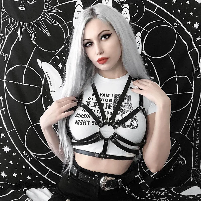 Футболка женская в готическом стиле Модный облегающий топ с красивым аниме
