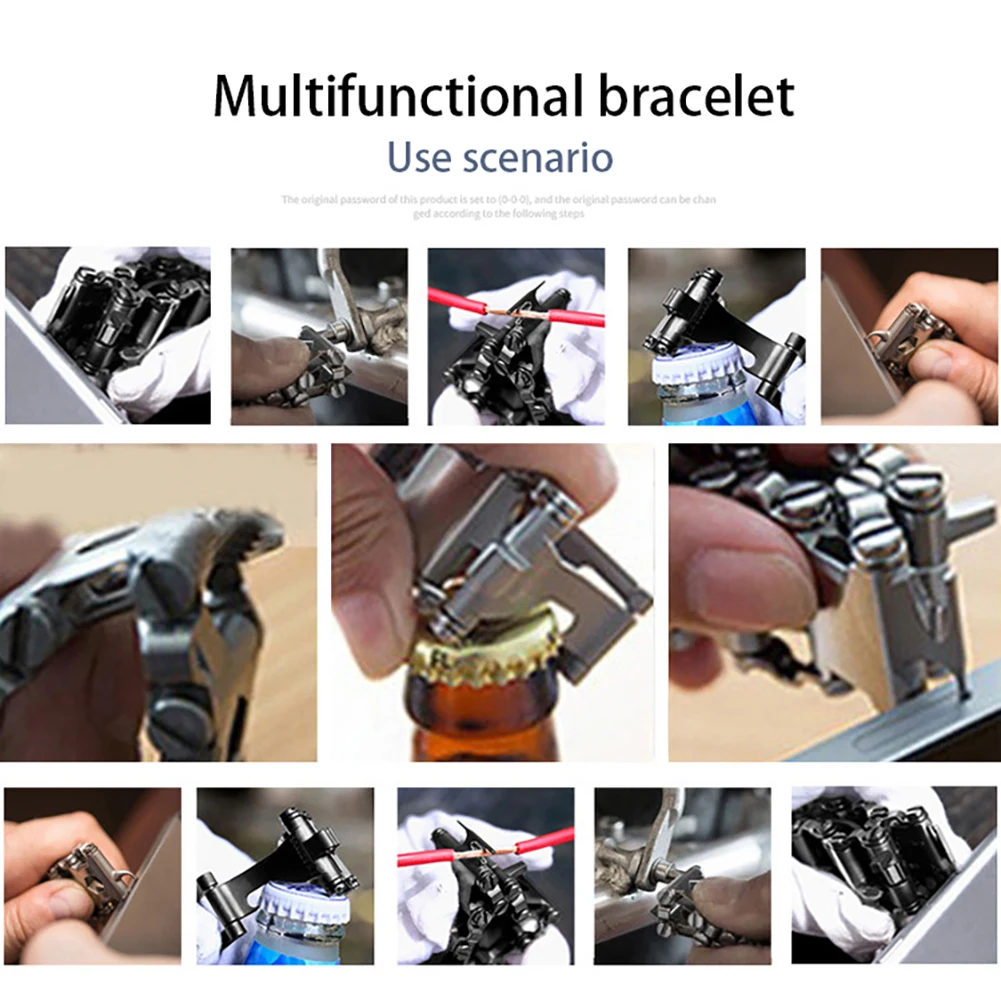 

29 In 1 Multi-function Wearable Tread Bracelet Strap Multi-function Screwdriver Outdoor Emergency Kit Multi Tool