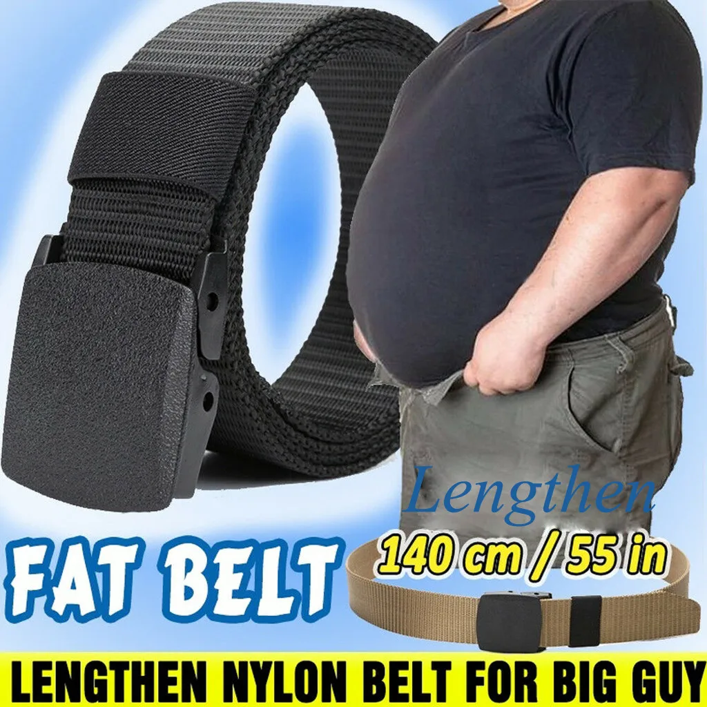 

2021 Hot! Belt Mens Buckle Long Canvas Nylon Waist Web Belt Metal-free Security Check Belt 140CM