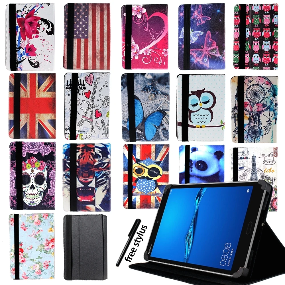 Кожаный чехол подставка с рисунком для планшета Huawei MediaPad T1 T2 T3 T5 7 дюймов 8 10