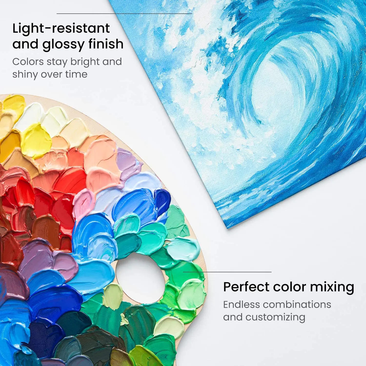 Acrylic Paint Set 24 Colors 12ml 0.4oz Art Craft Supplies for Canvas Wood Ceramic Rock Painting Rich Pigments Non Toxic | Канцтовары для