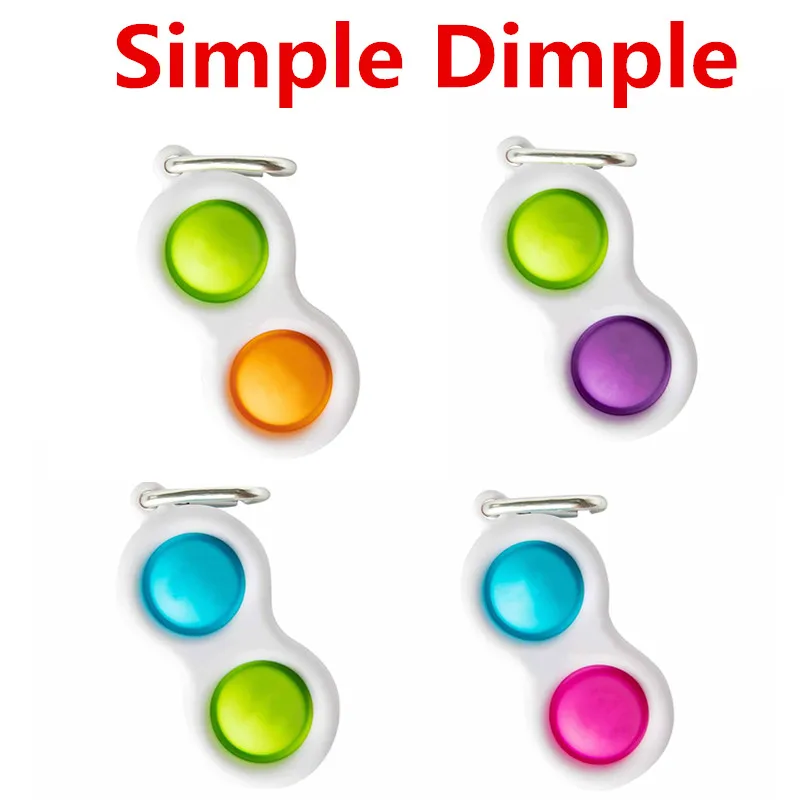 

4 Style Simple Dimple Key Chain Toy Antiestres Fidget Toys Anti Stress Simple Dimple Pressure Stress Reliever Figet Toys