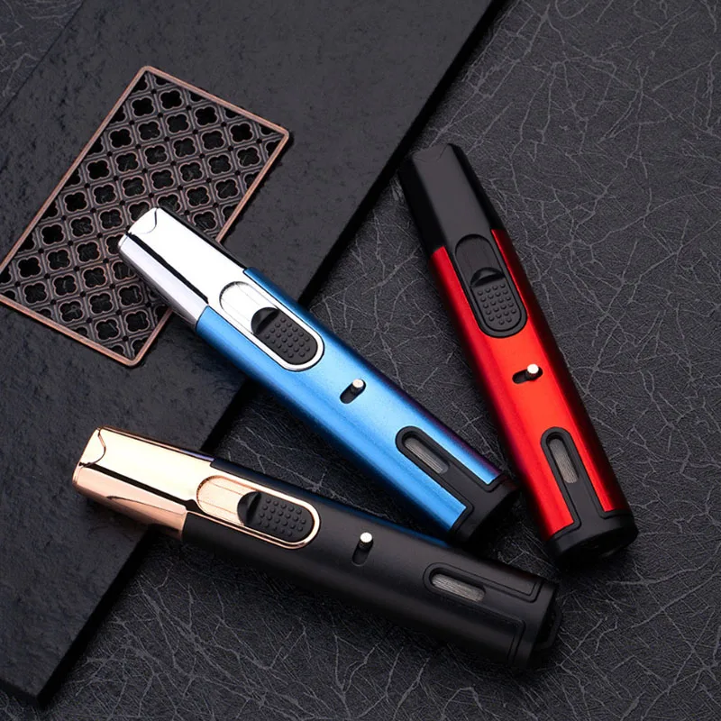 Ветрозащитная турбо-газовая зажигалка для сигар Бутановая металлическая