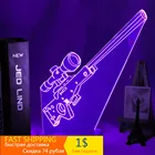Игровое оружие снайперская винтовка AWP 3d оптический светодиодный ночсветильник для офиса украшение для комнаты крутой подарок на день рождения для мальчиков лампа для детской спальни