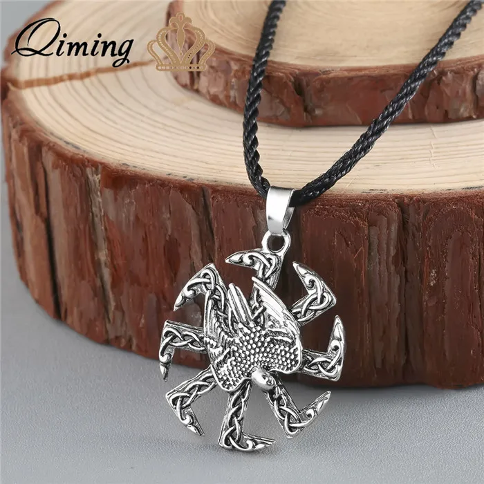 QIMING Viking Eagle Rock кельтский ожерелье для мужчин и женщин ювелирные изделия амулет
