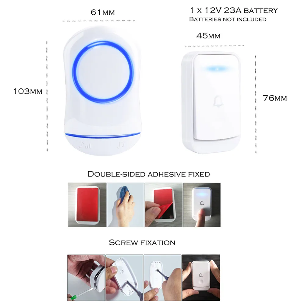 SMATRUL водонепроницаемый беспроводной дверной звонок с европейской вилкой