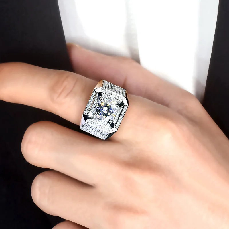 

Luxury Three Colors Available Real 925 Sterling Silver Ring for Men and Women Couples Exquisite Elegant Engagement Wedding Party