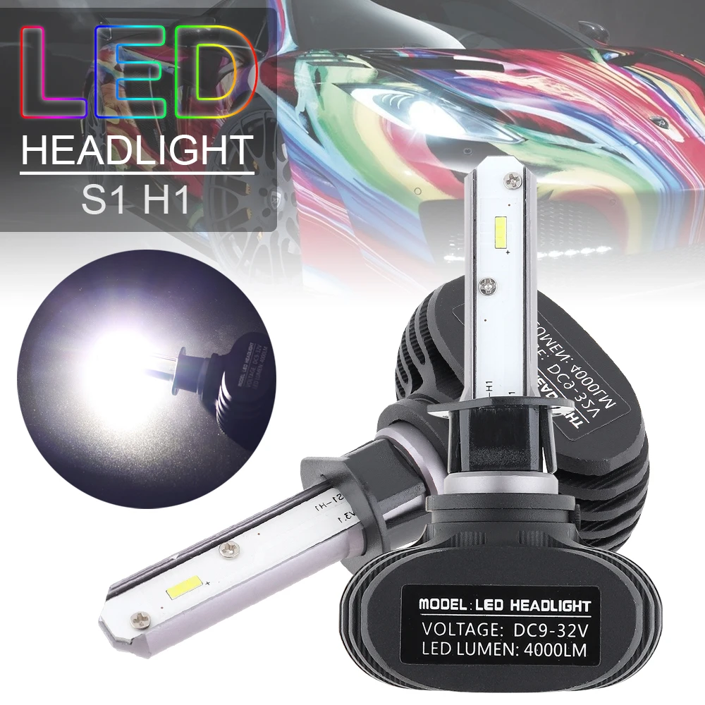 

Car Headlight Bulbs 2pcs/lot H1 S1 50W 8000LM 6000K CSP LED Car Headlight Kit Automobile Fog Lamp Hi or Lo Light Bulbs