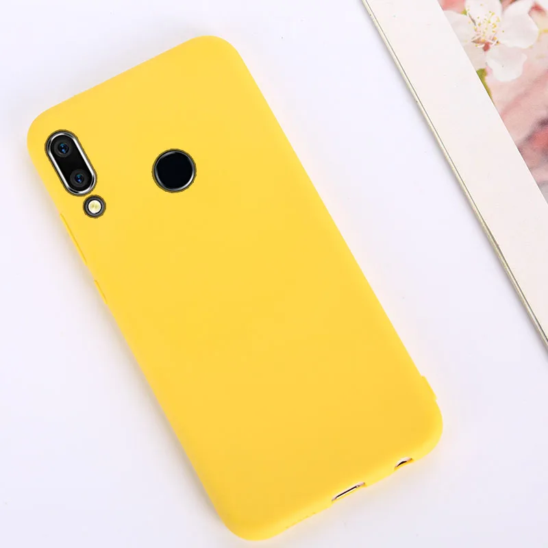 Yellow Для huawei Y7 Pro Y6 Prime Y9 P Smart однотонный Мягкий чехол из ТПУ силиконовый чехол для huawei P30 Lite Nova 4e - Цвет: Yellow