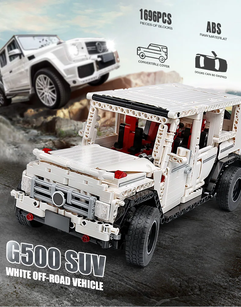 

Молд KING MOC высокотехнологичный внедорожник G500 универсал внедорожник модель грузовика Строительные блоки Кирпич Детские обучающие игрушки ...