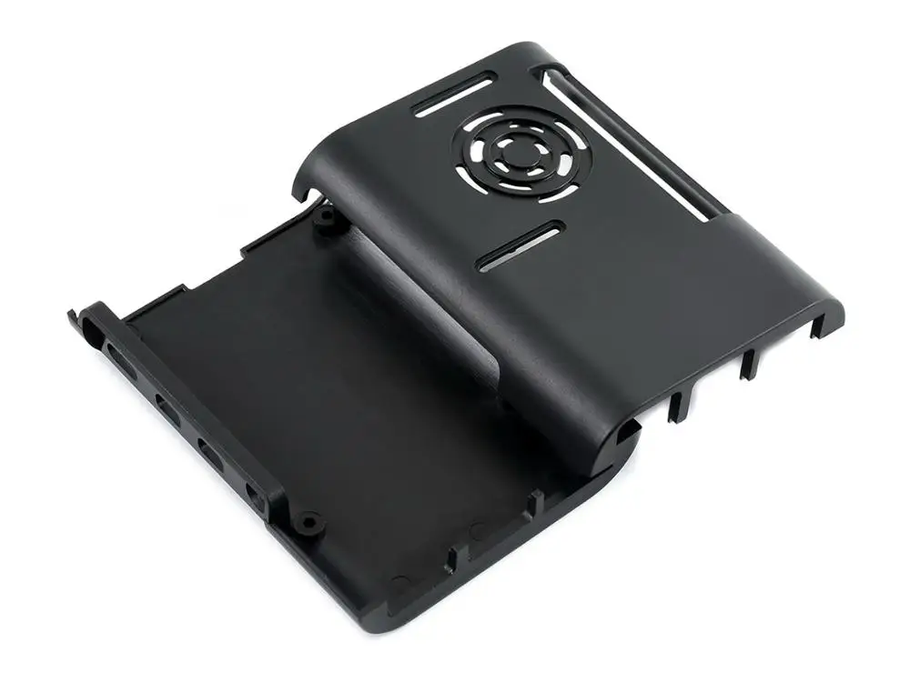 Waveshare Черный ABS чехол для Raspberry Pi 4, с охлаждающим вентилятором