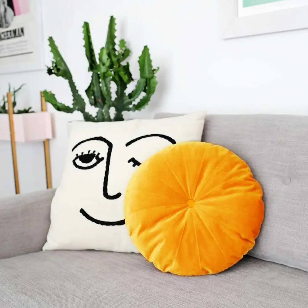 Круглая Бархатная подушка для стула CANIRICA декоративные подушки с татами гостиной