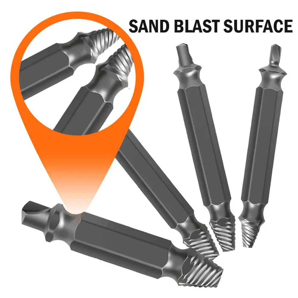 4pcs/set Material Damaged Screw Extractor Drill Bits Guide Set Broken Speed Out Easy out Bolt Stud Stripped Remover Tool | Инструменты