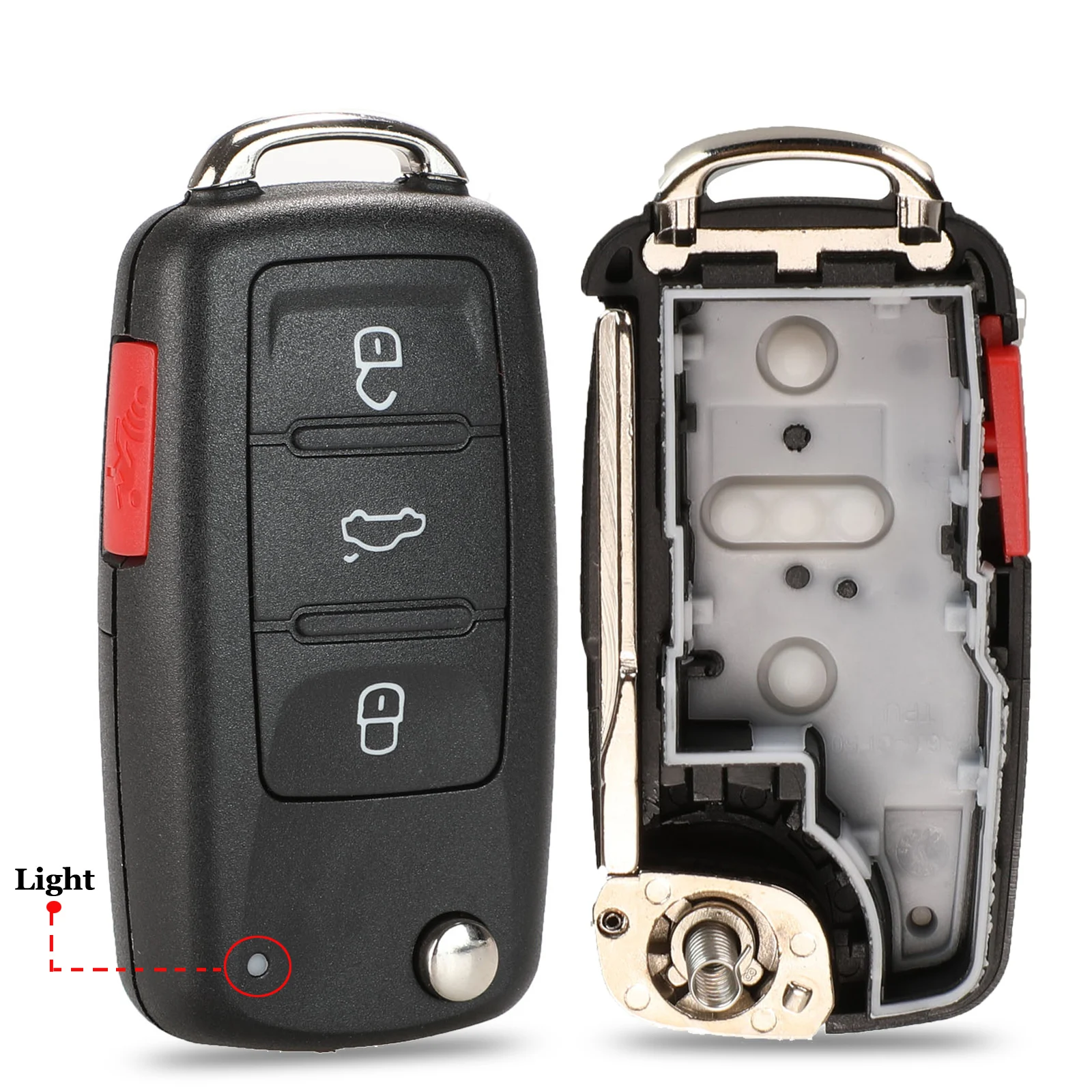 3 Buttons Plus 1 B Jingyuqin 30 шт оболочки для VW Tiguan Гольф Sagitar поло MK6 Touareg дистанционный ключ 2/3/4 кнопки флип складной Fob чехол Крышка(202AD - Цвет: 3 Buttons Plus 1 B