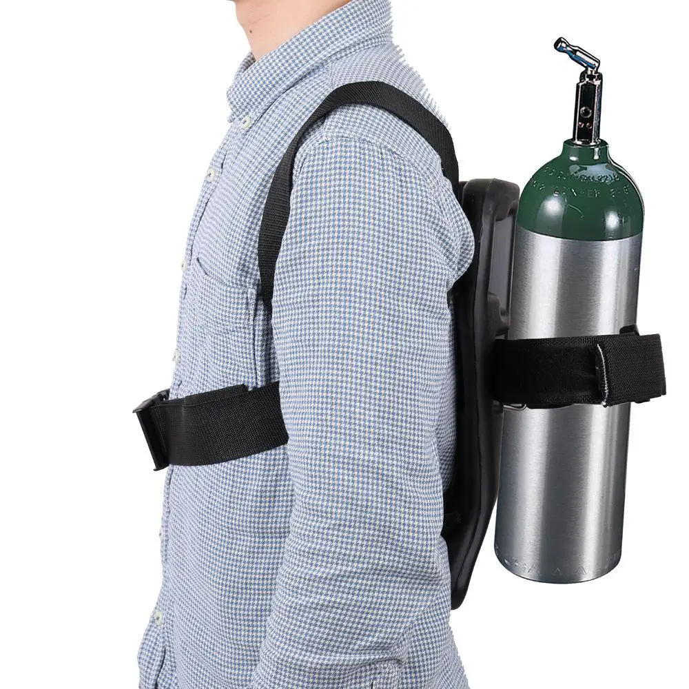 Soporte de tanque de oxígeno para buceo, cilindro de Gas único, soporte trasero ajustable para botella de Gas, cinturón para esnórquel