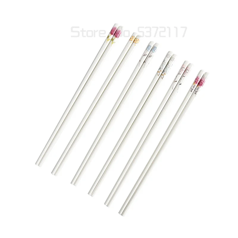 

Ceramic Chopsticks Household Porcelain Health Kitchen Tools Bone China Chopsticks Set Easy Clean Palillos Chinos