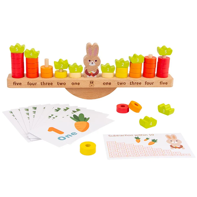 

Rabbit Balance Scale Counting Look Operation Building Blocks Children's Mathematics Montessori Early Education Enlightenment Toy