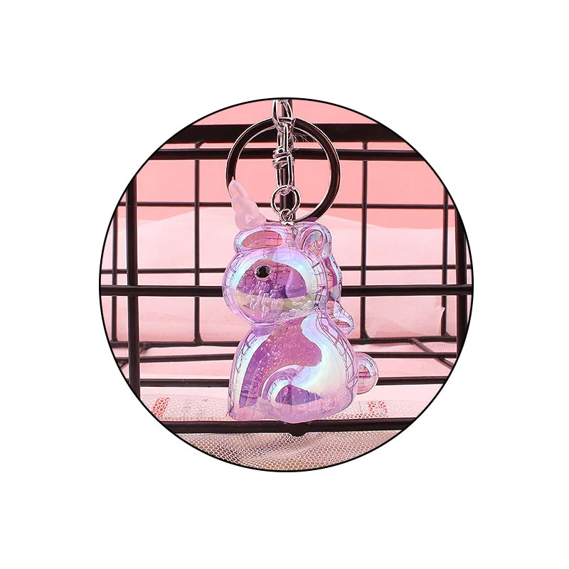 

Kpop Jewelry Cute Keychain Crystal Unicorn Key Chain Bag Pendant Couple Car Keyring Boyfriend Gifts Accesorios mujer Wholesale