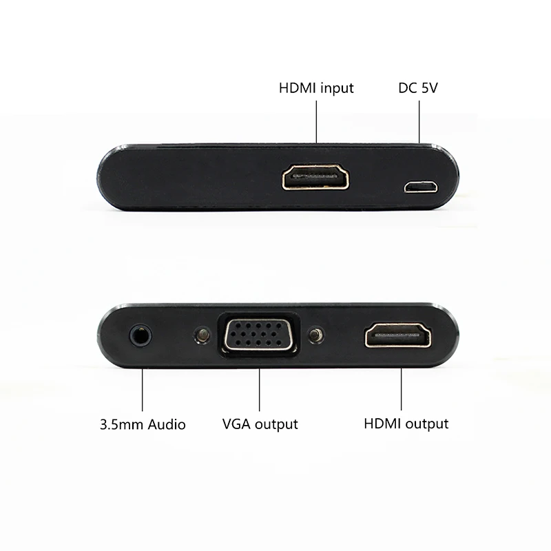 Разветвитель HDMI/VGA с двумя дисплеями 3 5 мм Опора аудио конвертера для ПК проектора