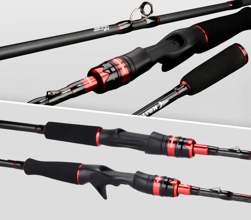 KastKing Max Steel Light Spinning Casting Fishing Rod with 24 Ton Carbon Fiber SiC Rings 1.80m 1.98m 2.13m 2.28m Silver Red Gray