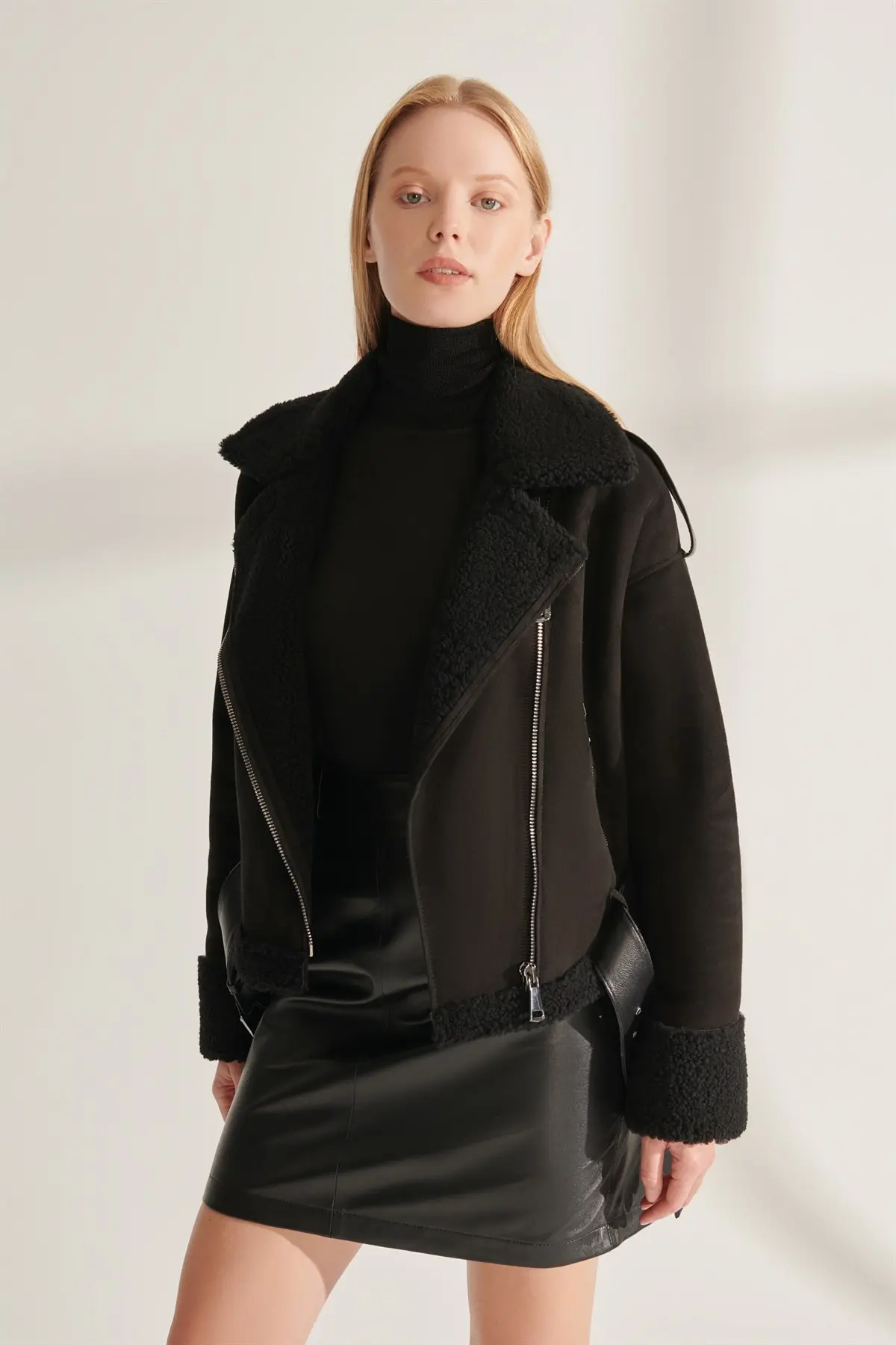 Orijinal Leather Jackets Women Black Real Fur Biker Coats Kışlık Thick Outfit Keeps Warm Waterproof Parkas New Year Fashion