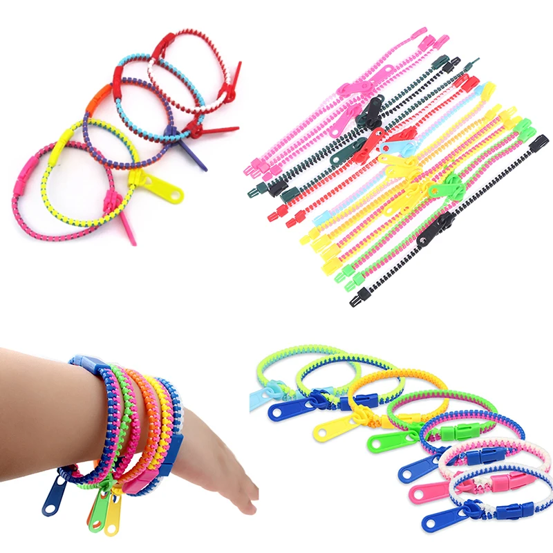 

5 Pcs Creative Zipper Bracelet Toy Stress Reliever Focus Killing Fidget Toy for Kids Children Adhd Autism Hand Sensory Toys