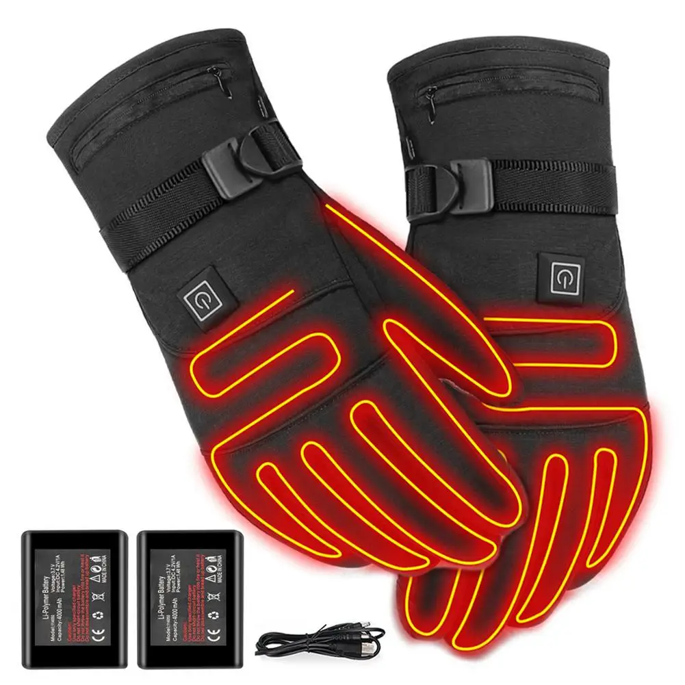 

Free shipping Motorcycle Gloves Rechargeable Touch screen Riding heating Glove mittens Winter Thermal Electric Heated Gloves