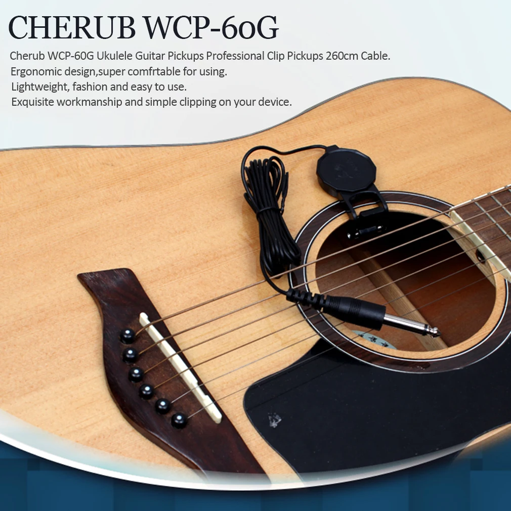 Cherub WCP 60G укулеле звукосниматели для гитары профессиональные 260 см кабель