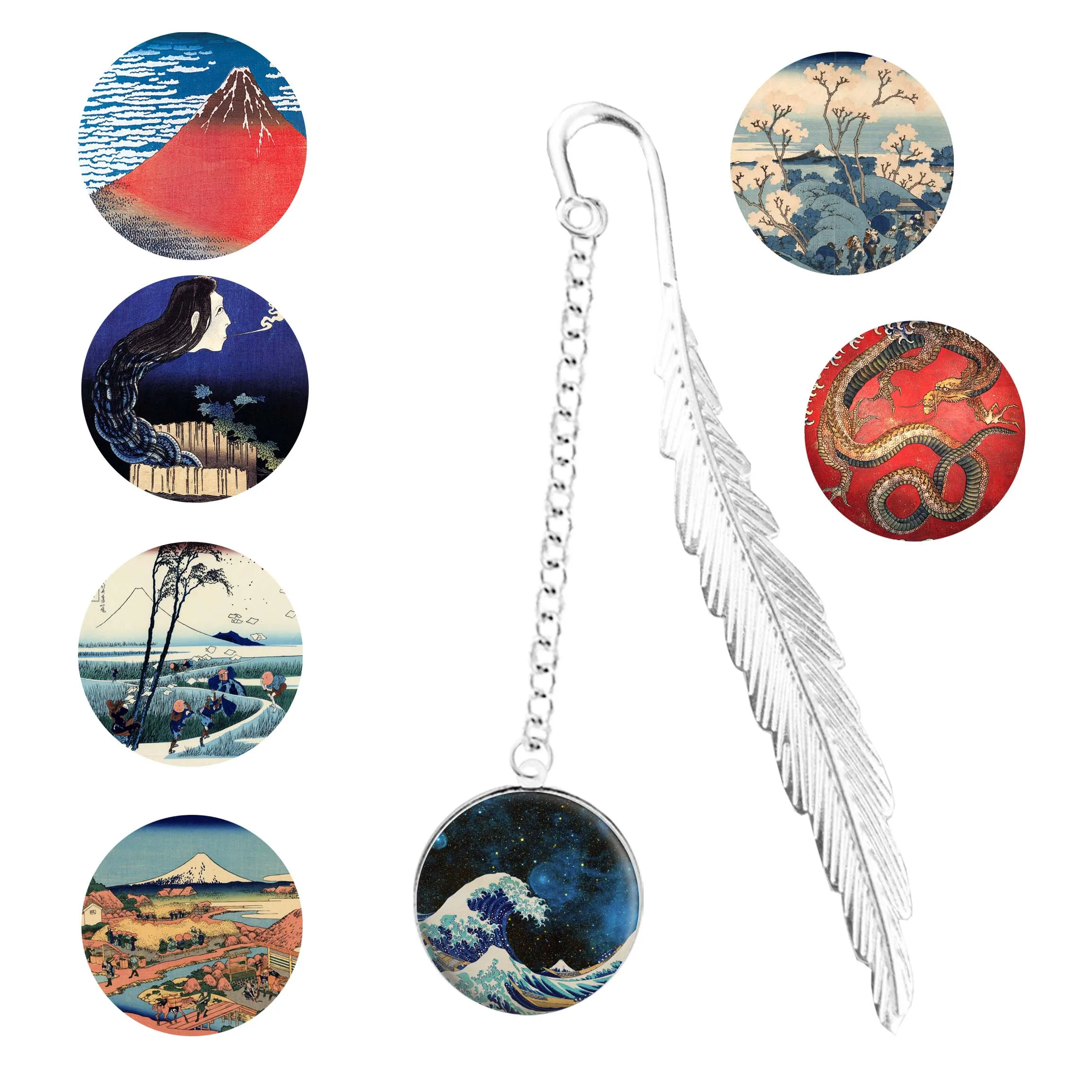 Металлическая Закладка со соединительное звено подвеска Оригинальный Kanagawa